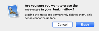 Asked if Sure to Delete from Junk