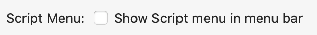 Show Script menu in menu bar