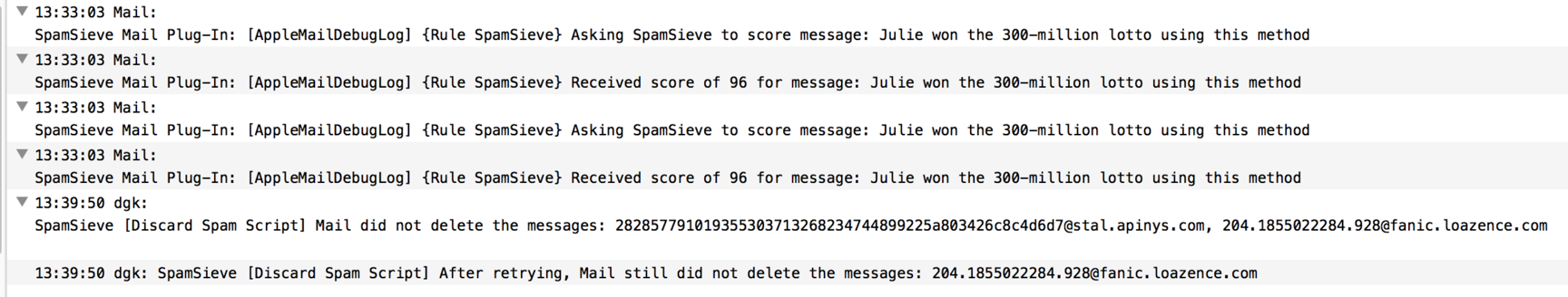Duplicate SPAM; both moved; one not deleted by script.png